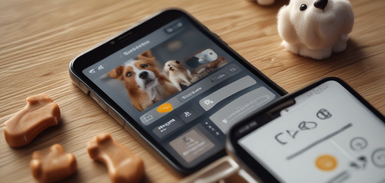 Close-up of dog training app interface