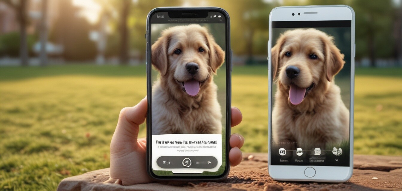 Dog training app in use